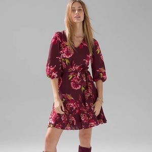 Elbow-Sleeve Godet Dress